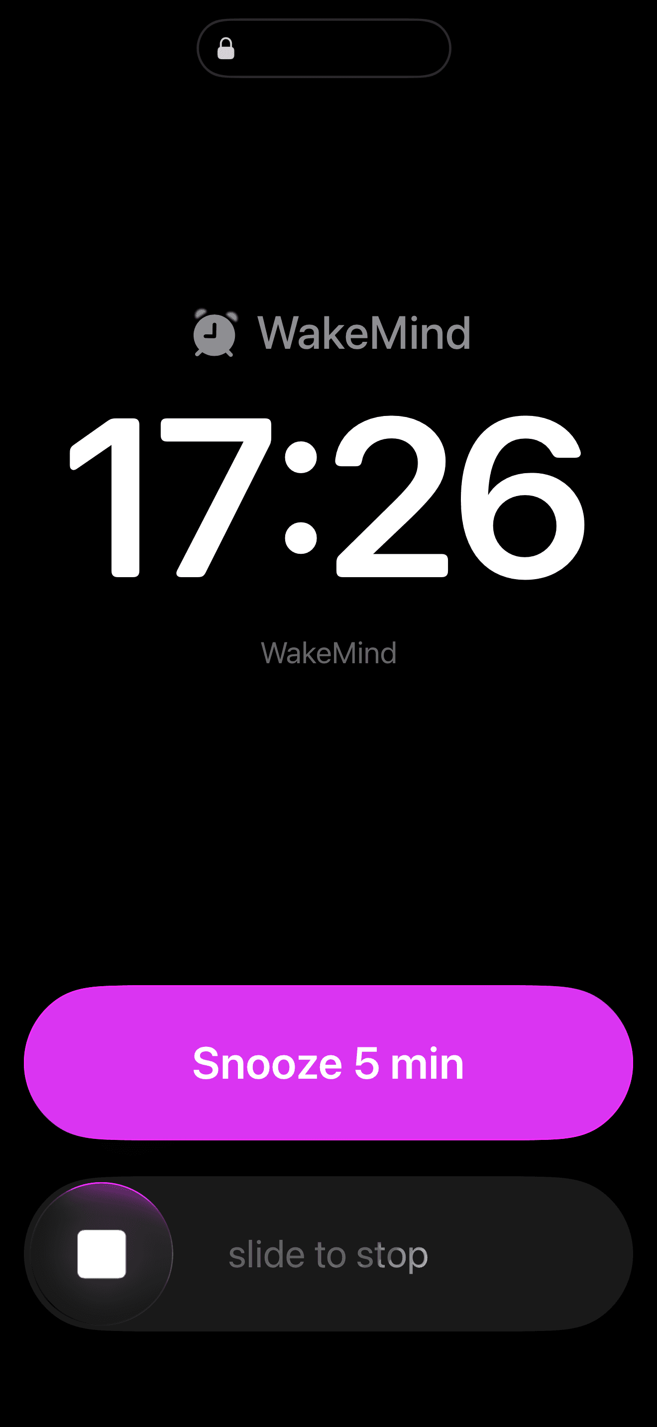 Lock screen alarm fires gently